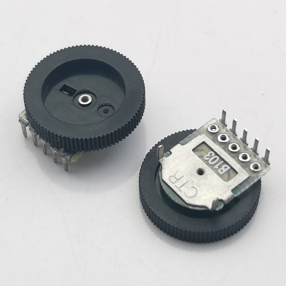 Potentiometer 10K - 10개/세트 B103 10K옴 5핀 다이얼 휠