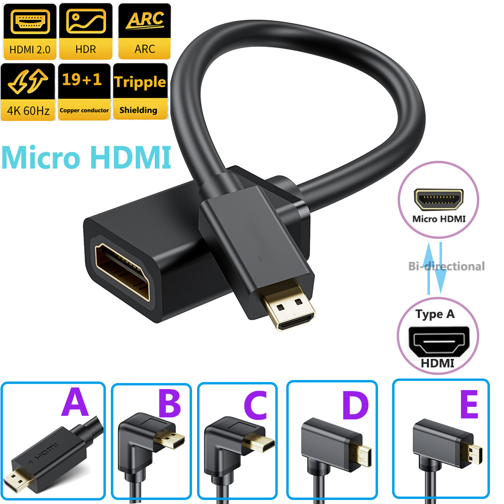 Mdi Cable - 4K 마이크로 HDMI-HDMI 케이블 어댑터 직선형
