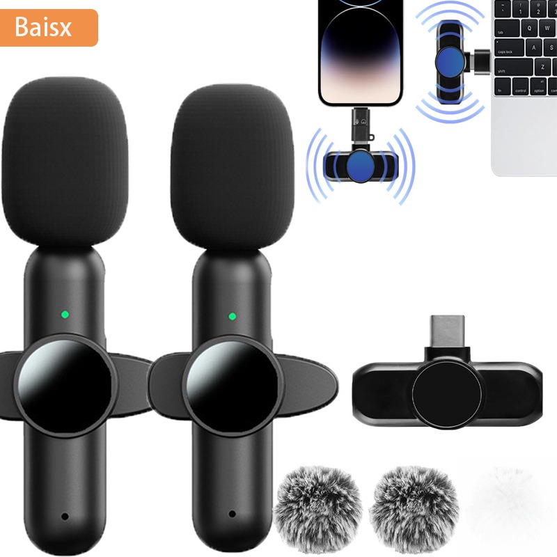 Condenser Microphone Kit - 아이폰 아이패드용 무선 라발리에 마이크, 녹음,