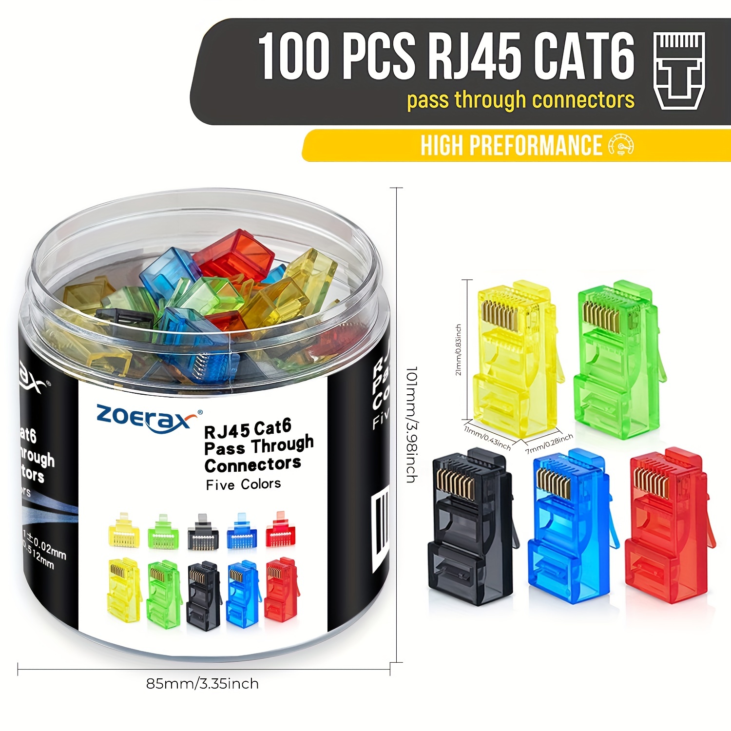 ZoeRax 100Pcs RJ45 Cat6 커넥터 통과 - Rj45 Jack 리뷰 및 가격