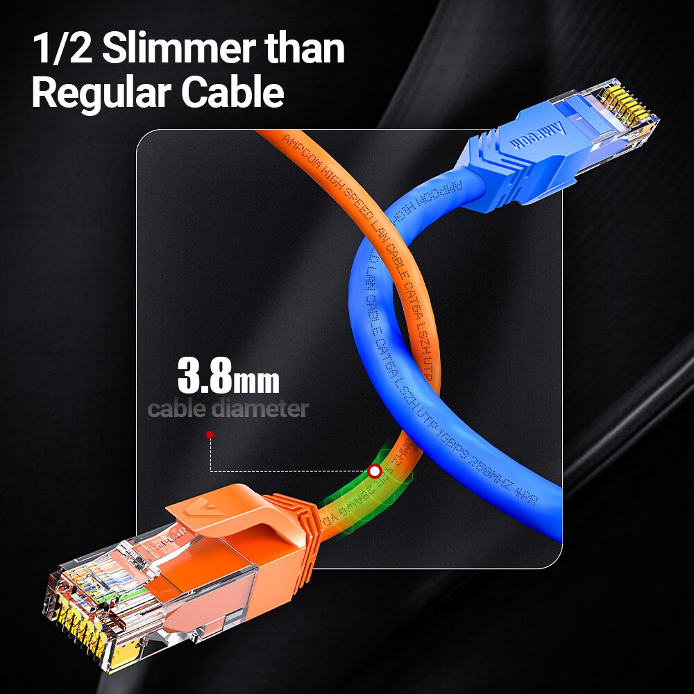 AMPCOM 울트라 슬림 Cat6a 네트워크 케이블,  - Rj45 Jack 리뷰 및 가격