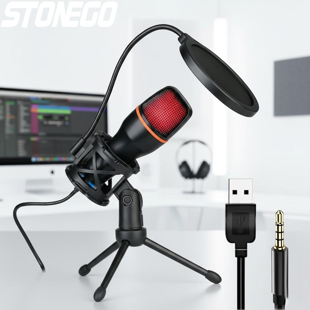 전문가용 USB 콘덴서 마이크 키트, RGB 조명 삼각 - Condenser Microphone Kit 리뷰 및 가격
