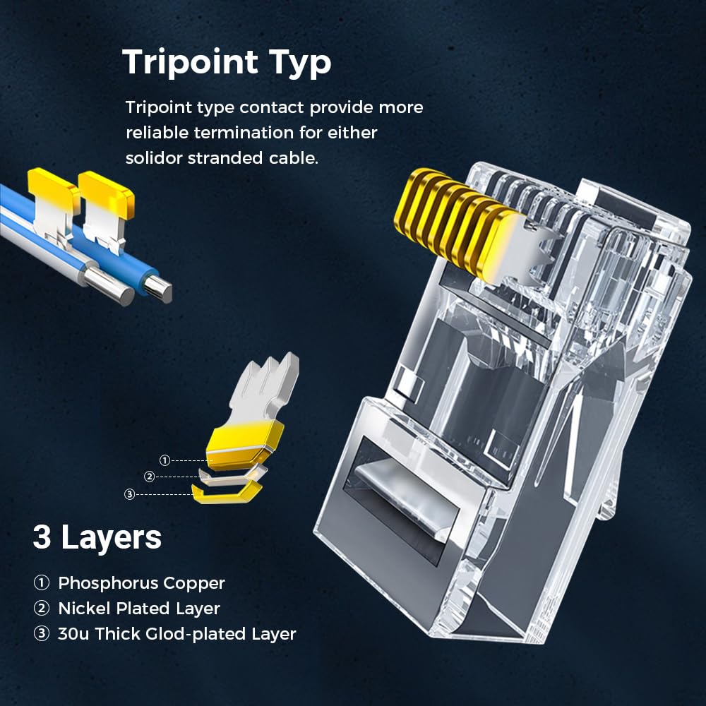 RJ45 커넥터 CAT6 패스스루 커넥터 크리스탈 엔드 - Rj45 Jack 리뷰 및 가격