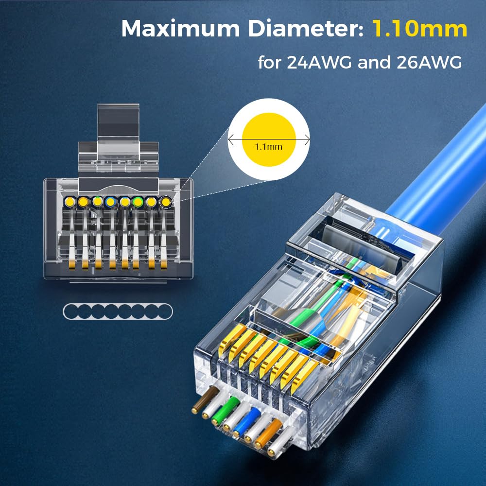 RJ45 커넥터 CAT6 패스스루 커넥터 크리스탈 엔드 - Rj45 Jack 리뷰 및 가격