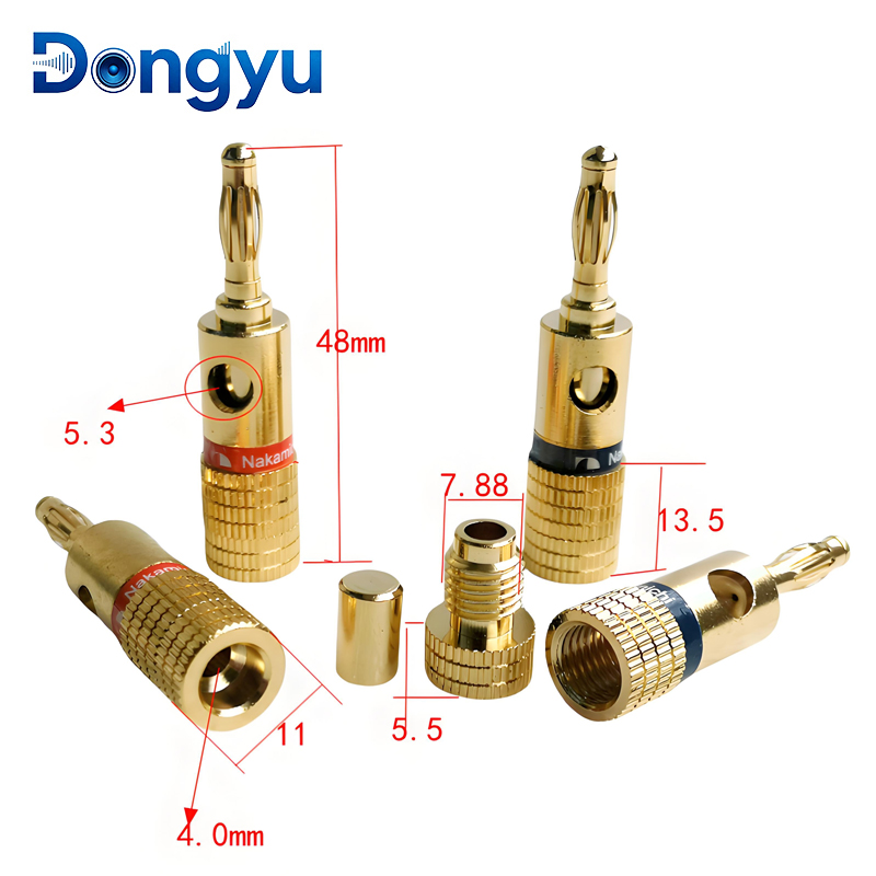 4MM 나카미치 바나나 커넥터 플러그 잭 금도금 음악  - Banana Plug 리뷰 및 가격