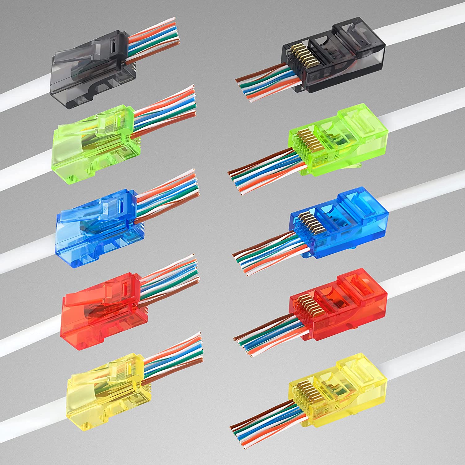 50PCS RJ45 Cat6 패스 스루 커넥터, 다양한 - Rj45 Jack 리뷰 및 가격