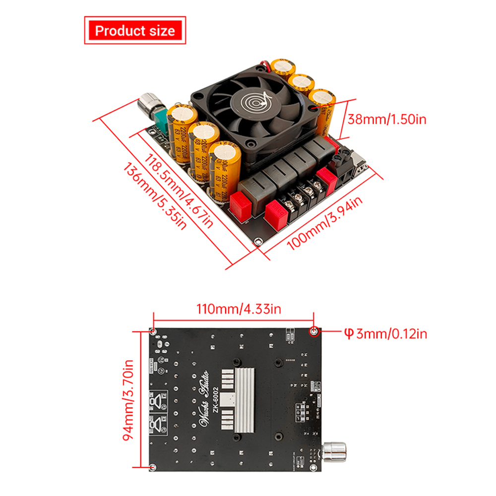 ZK-6002 DC18-50V 순수 파워 앰프 보드 2 - Es9018 Dac 리뷰 및 가격